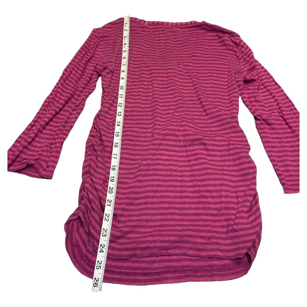 Oh Baby by Motherhood Blouse Top Women Small Pink Striped Surplice Neck Pullover - Picture 5 of 6
